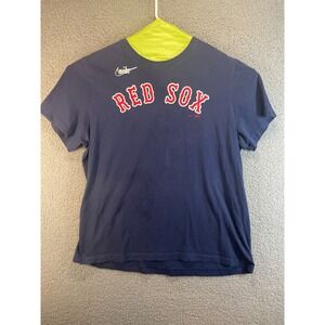 Nike Team Boston‎ Red Sox Mens XL  T-Shirt Center Swoosh Y2K Navy Blue Vtg 2004